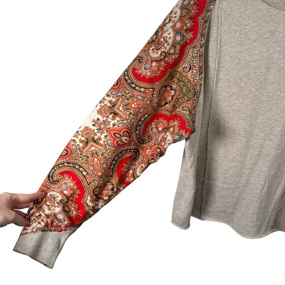 Free People Vintage Affair Pullover Sweater Ivory Patchwork Boho Womens Medium - Picture 3 of 8